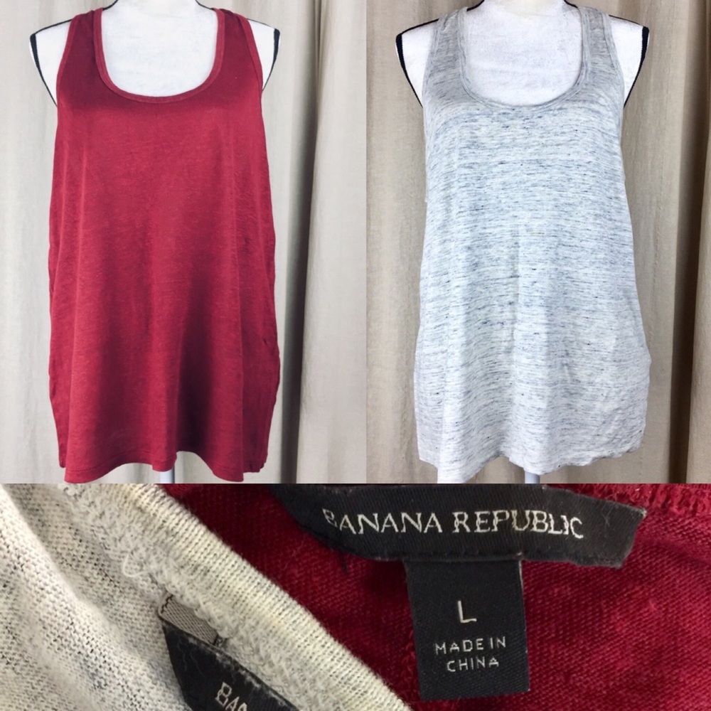 2 Banana Republic Linen Tank Tops